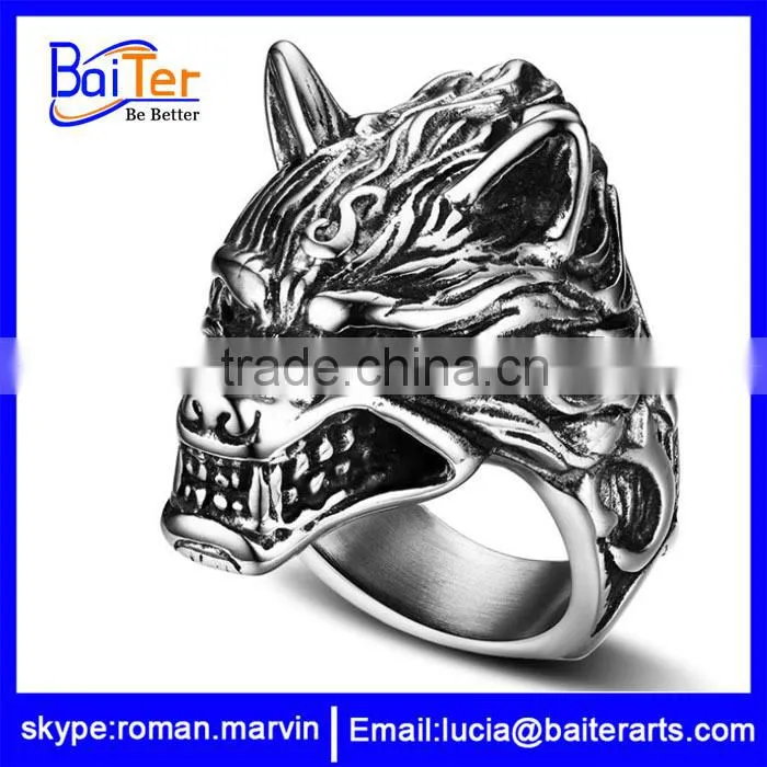 Fashion design yellow gold stainless steel rings for men wholesale