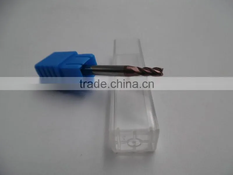 2mm cutting dia 4 flutes HRC65 china cnc solid carbide end mill cutter for steel