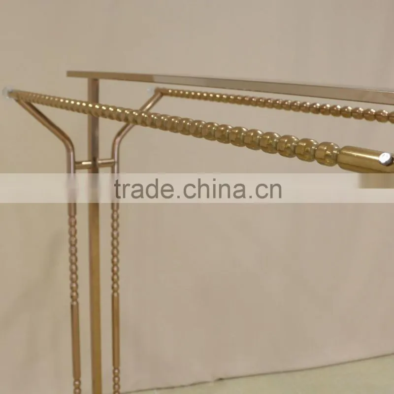 QD- F178 Wholesale luxury rose gold metal clothes display rack