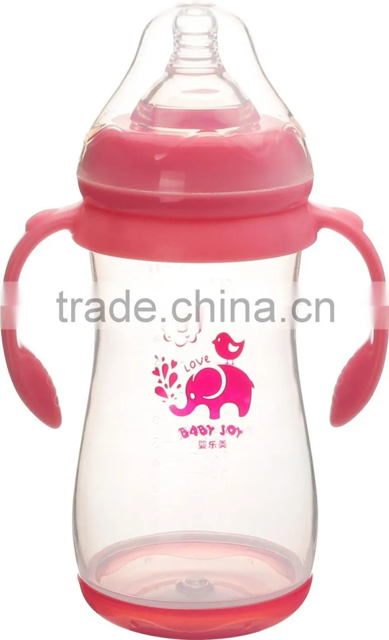 Funny baby feeder bottle color changing baby bottle with handle and straw