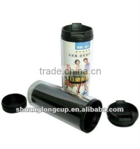 12oz mugs with paper eco-friendly plastic coffee mug