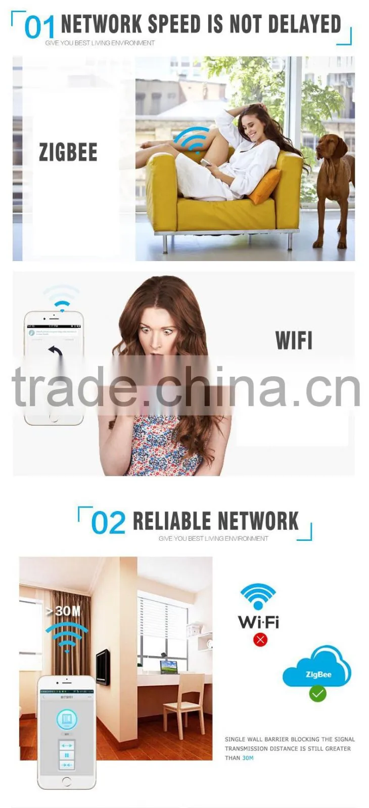 Zigbee smarthome curtain motor factory