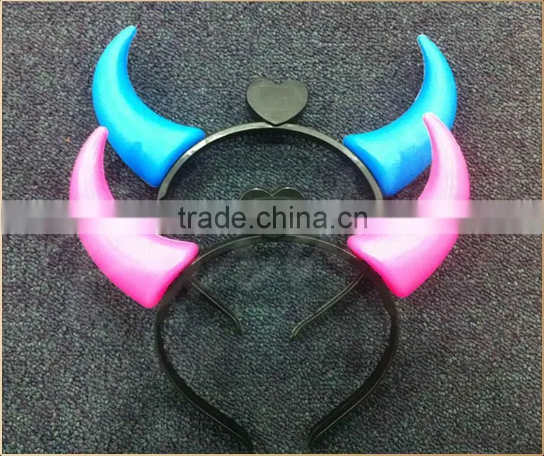 2015 Concert led flashing ox horn,led light up devil horns