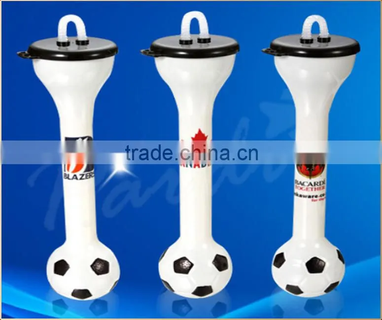 Promotional 500ml football plastic beer/juice drinking yard glass