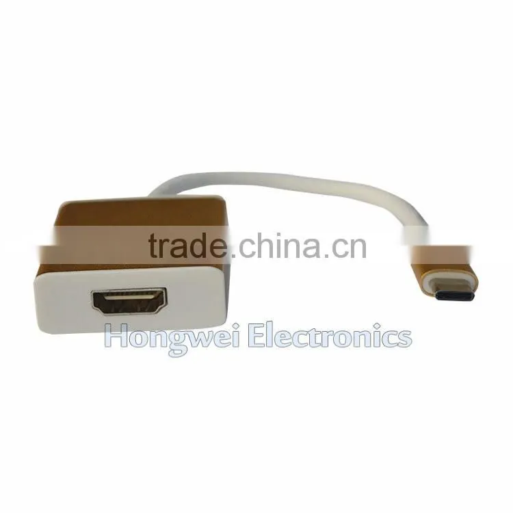 Gold shell HDMl adapter to USB Type C standard 1440P usb 3.1 composite video adapter