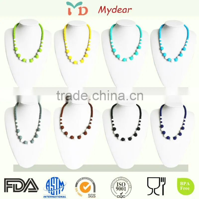 BPA Free Food Grade Silicone Chew Bead Necklace/Bead Crochet Necklace