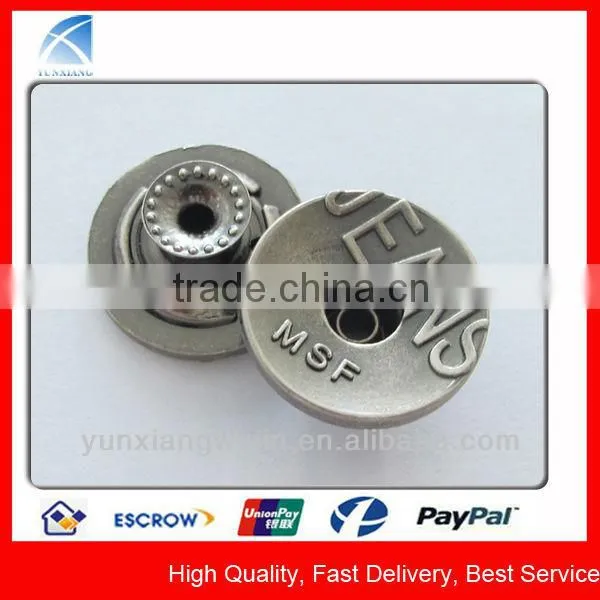 YX1432 Custom Hollow Metal Jeans Button Brand