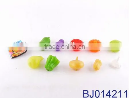 Funny plastic vegetable and fruit toy with pan