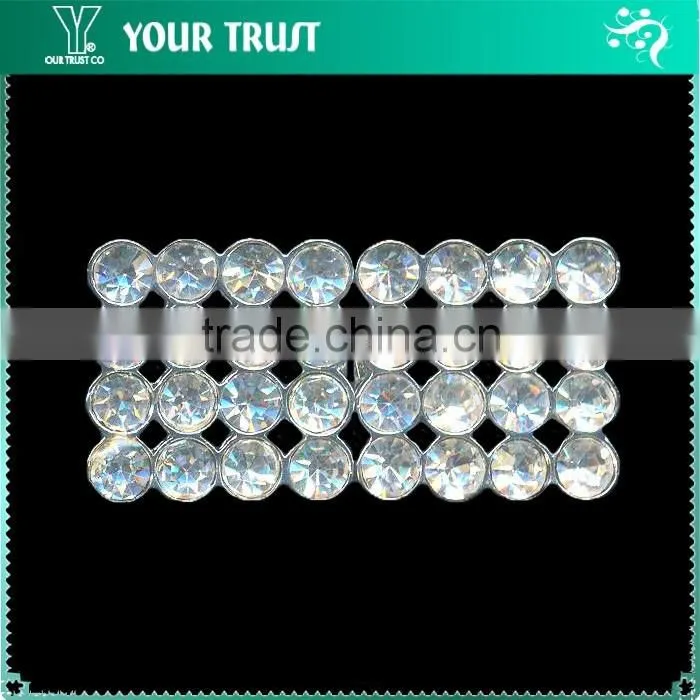 1.5MM 3MM Clear Cystal Rhinestone Flower Connector Rhodium Metal Belt Buckles
