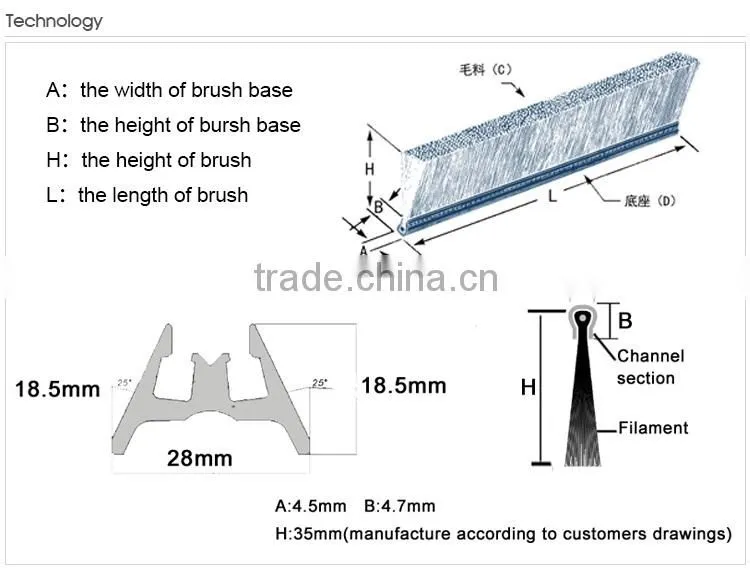 Escalator Parts Escalator Skirt Brush Elevator Move Walk Brush