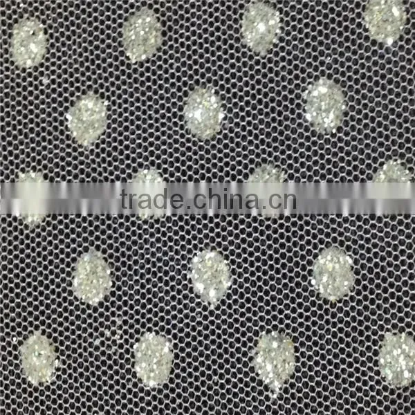 silver tulle glitter mesh fabric for ballet stage dress