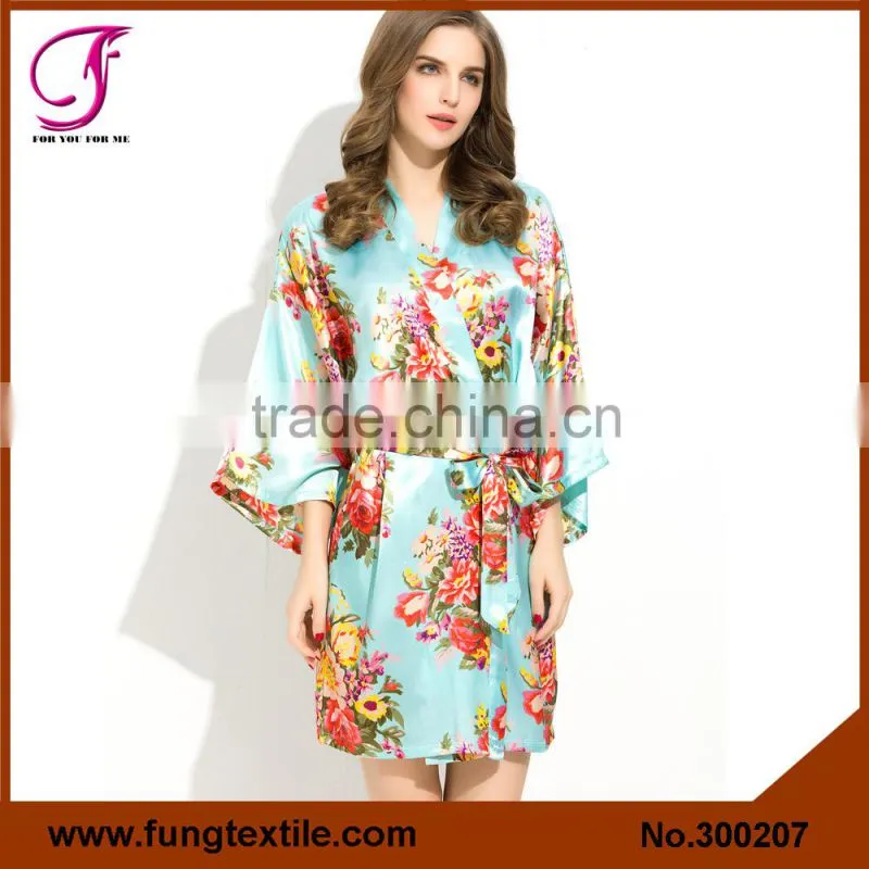 FUNG 3002 New Flower Satin Robe for Wedding