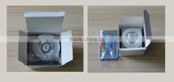 CE MR16 GU10 E27 rgb spotlight led 3W with IR remote control