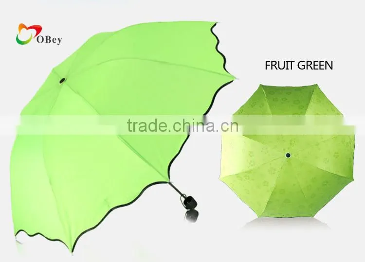 Men Women 3 Folding Windproof Anti UV Rain/Sun Umbrella