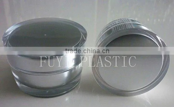 Plastic Cosmetic Packaging, Taper-shaped Acrylic Cream Jar and Lotion Bottle with Pump