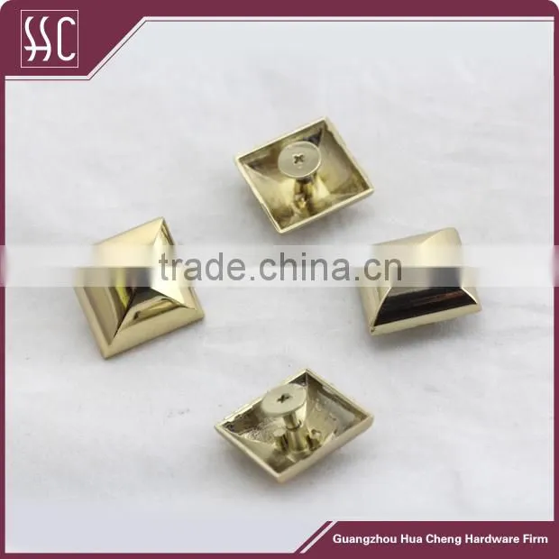 Gold metal square rivets for handbag in Guangzhou