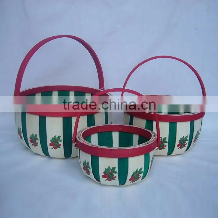 Gift basket for Christmas day decoration with handle