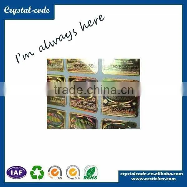 Rectangle custom made hologram sticker
