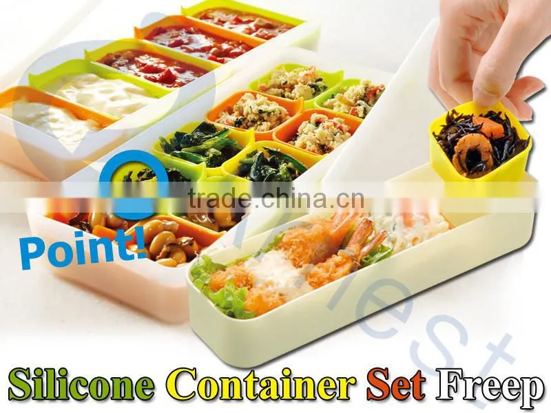 kitchenware lunch bento box tools accesories food cups set dividers silicone kechup mayo sauce case microwave safe container