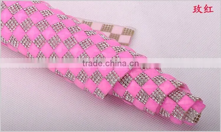 opal color crystal square stone setted adhesive sheets for DIY use lady purse