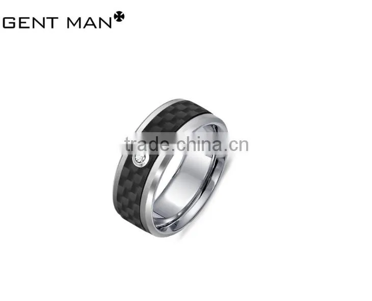 Fashion Design American Style hot selling Custom carbon fiber ring for men Titanium Band
