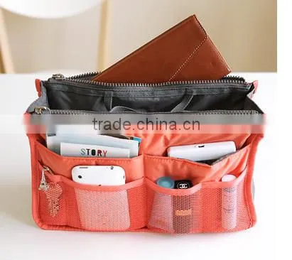 Double Zipper Multifunctional Toiletry Fashion Nylon Cosmetic Travel Bag