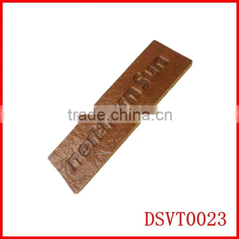 Embossed pu /genuine leather label jeans washable leather patch