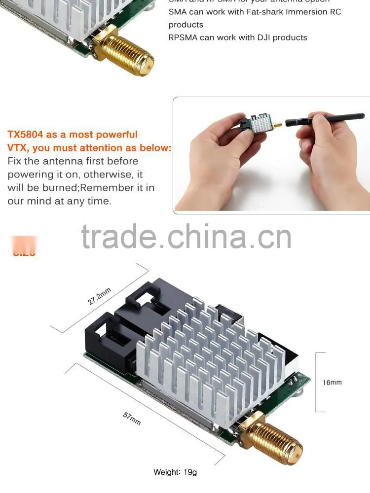 Easy to carry TX5804 400mW FPV sender