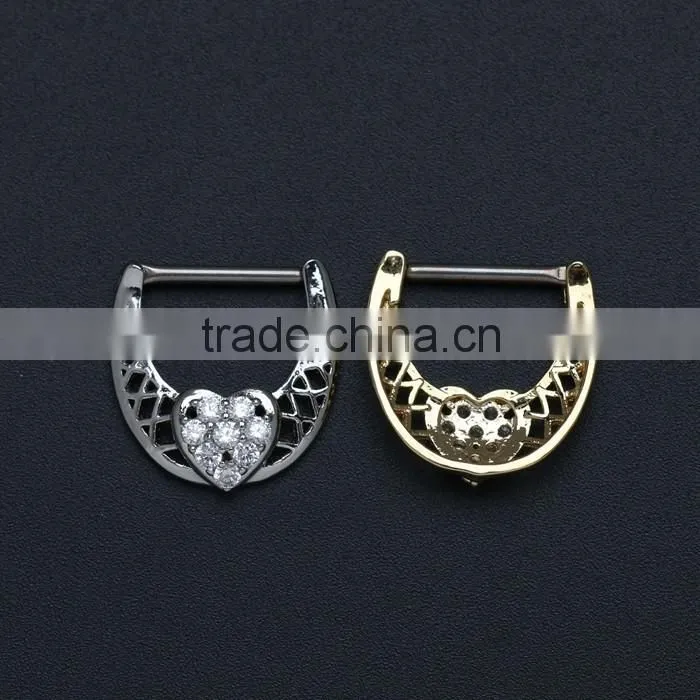 14G 316L Surgical Steel Hear Shape Nipple Shield Nipple Piercing