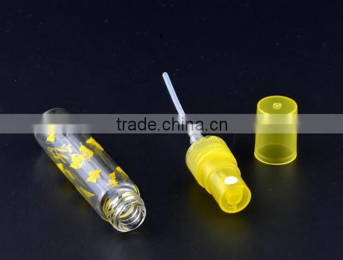 The butterfly frosting 5 ml cosmetic packaging bottle perfume bottles Portable perfume spray bottle glass drawn tube bottles