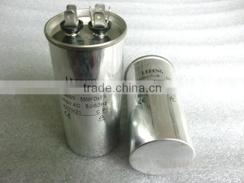 white plastic & aluminum shell LEFENG brand cbb60 cbb65 cbb61 cd60 series capacitor 5-120uf 250-500vac
