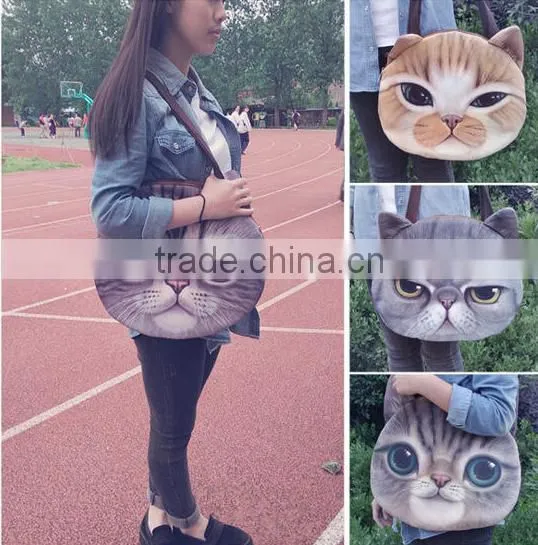 Aimigou wholesale animal shape cat face single-shoulder bag & haversack