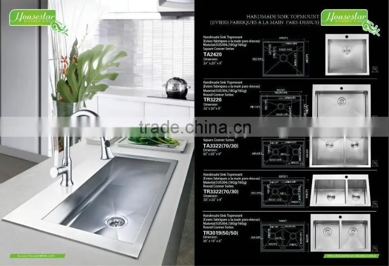 Professional Custom Stainless Steel Kitchen Sink by Handmade