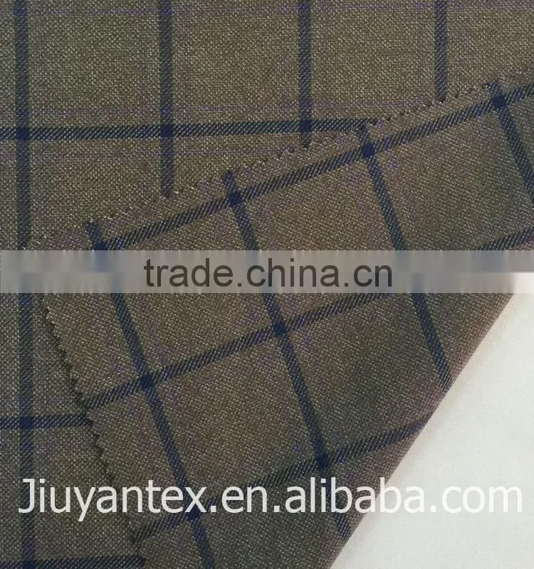 Hot selling Europe and America market tr twill classic checks design printed high quality men's suiting fabric