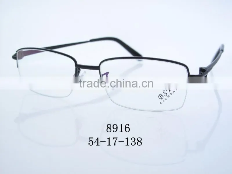 2016 New stylish metal frame for wowen half rimless 8916