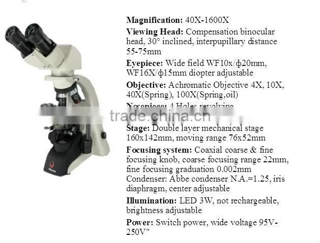 Biological medical laboratory microscope