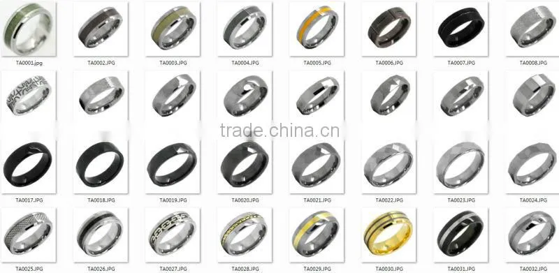 Tungsten ring 8mm men's gold plated rope inlay