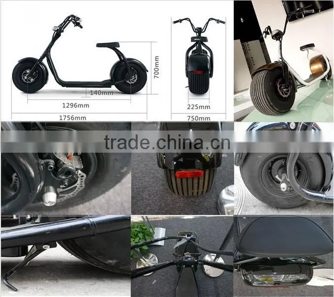 New big wheel electric mobility motorcycle Harley scooter with seat 800w 60w