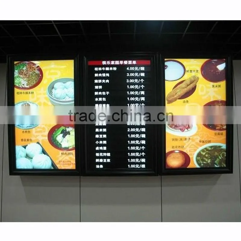 Restaurant Backlit Board Advertising Aluminum poster frame/Slim Light Box/Frame Picture
