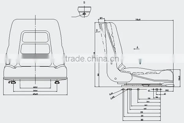 Wholesale forklift spare parts adjustable Heli forklift seat cushion(YY3)