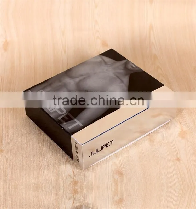 High Quality Plane Shape Folding Underwear Packing Black Paper Box