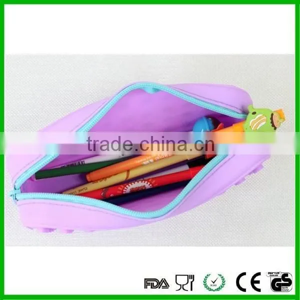 Promotional silicone school stationnery silicone coin purses