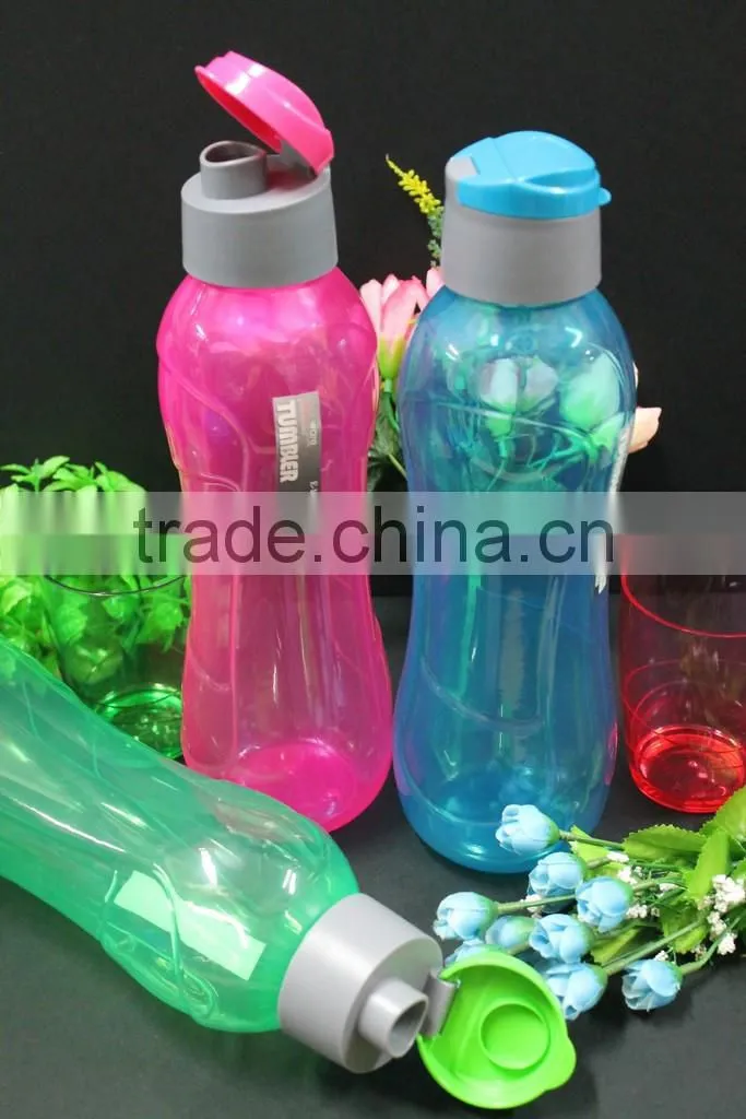 Colorful BPA FREE water tumblers with lid/ travel plastic 1000ml colorful tumbler. MIN ORDER 96 PCS ONLY !