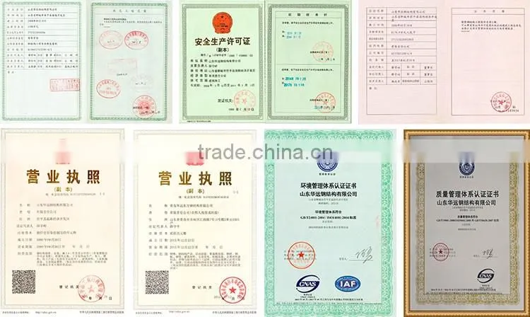 Low cost pre engineered light structural steel workshop with CE ISO certificates
