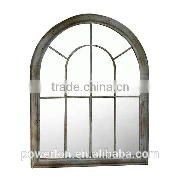 POWERLON Ornate Garden Rustic Iron Window Mirror with Natural Beauty Reflection