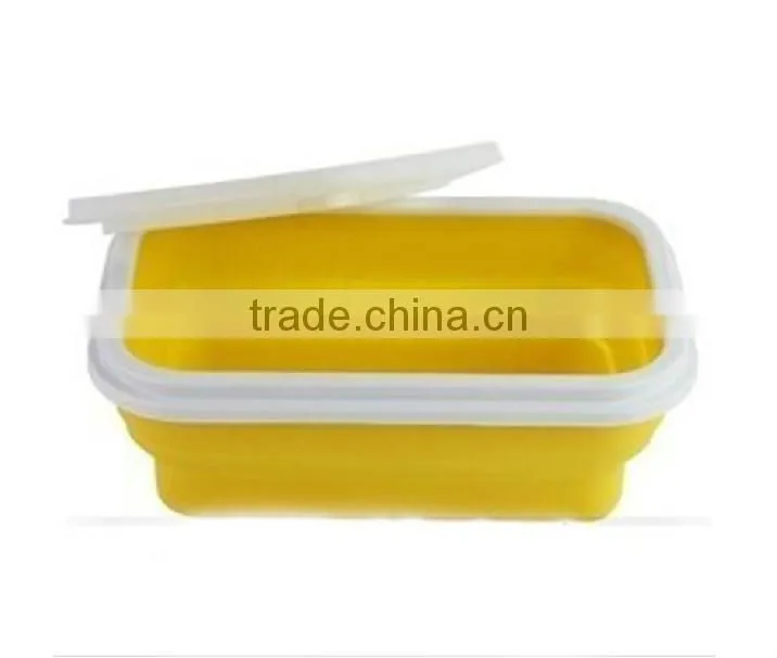Hot microwave safe food grade silicone collapsible lunch case
