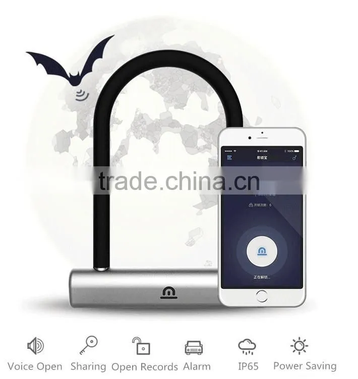 Newest intelligent security Bicycle lock Ultrasonic tire lock keyless electric U-lock