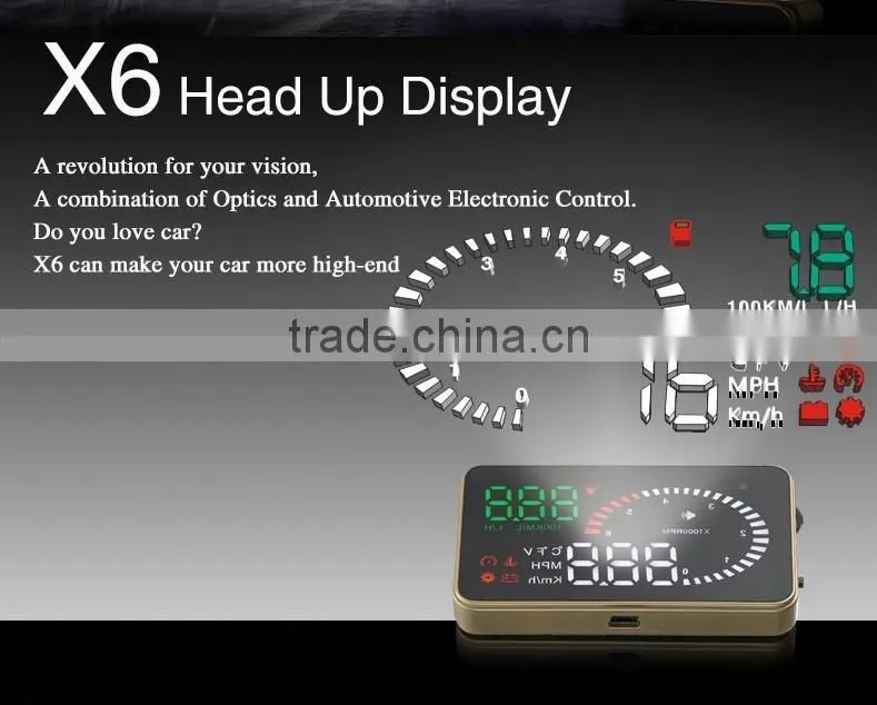 X6 OBD2 Hud Car Head Up Display System