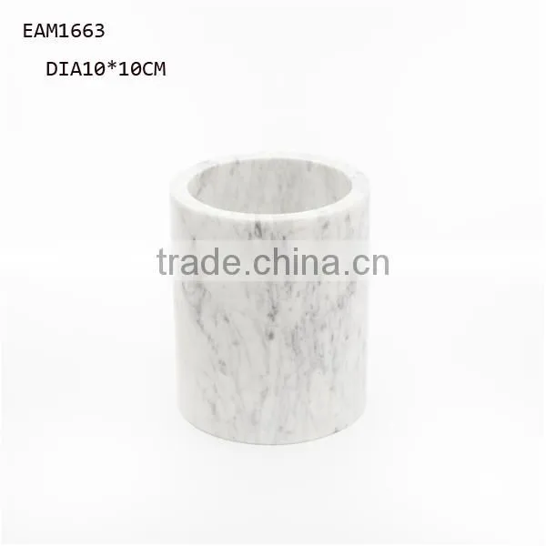 Black marble square vase for planter or flower