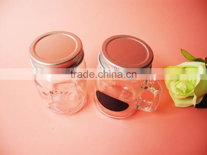 120ml baby use glass mason jar for ejuice with black frosted and tin lid